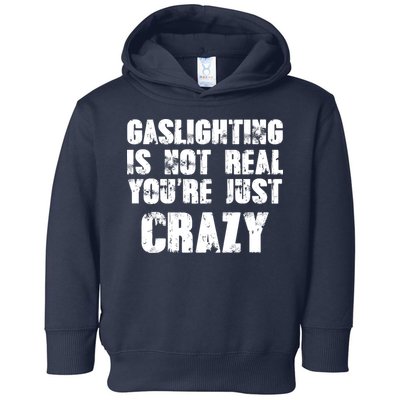 Gaslighting Is Not Real You're Just Crazy Distressed Funny Meme Toddler Hoodie