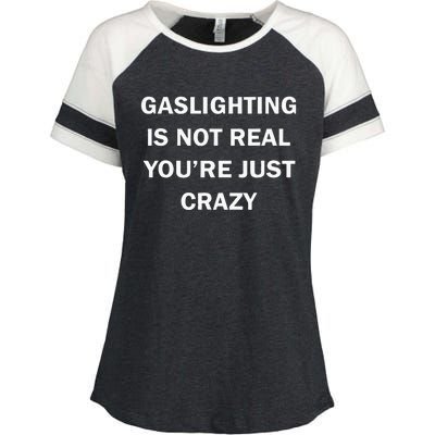 Gaslighting Is Not Real Womens Plain Enza Ladies Jersey Colorblock Tee