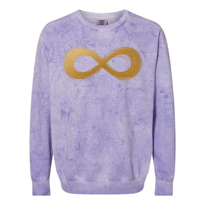 Golden Infinity Neurodiversity Symbol Autism Awareness Cute Gift Colorblast Crewneck Sweatshirt