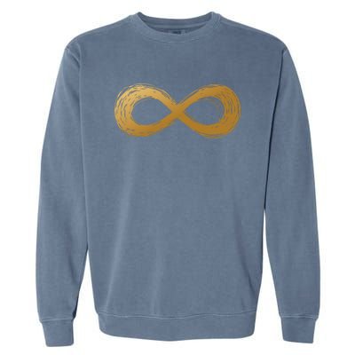 Golden Infinity Neurodiversity Symbol Autism Awareness Cute Gift Garment-Dyed Sweatshirt