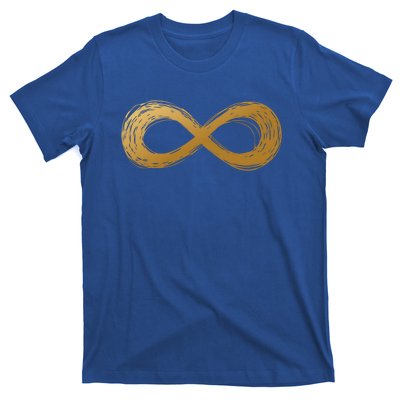 Golden Infinity Neurodiversity Symbol Autism Awareness Cute Gift T-Shirt