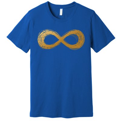 Golden Infinity Neurodiversity Symbol Autism Awareness Cute Gift Premium T-Shirt