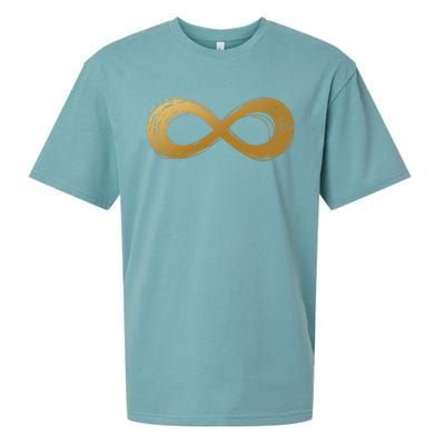 Golden Infinity Neurodiversity Symbol Autism Awareness Cute Gift Sueded Cloud Jersey T-Shirt