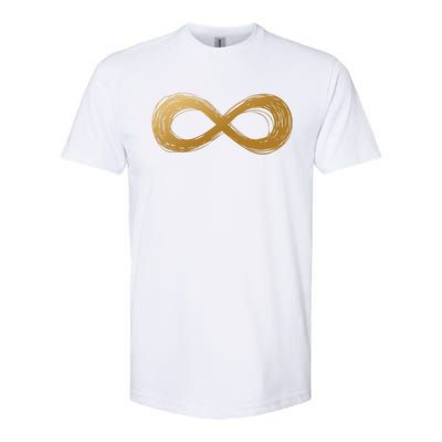 Golden Infinity Neurodiversity Symbol Autism Awareness Cute Gift Softstyle CVC T-Shirt