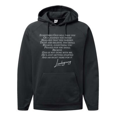 God Is Not Done Be Patient Performance Fleece Hoodie