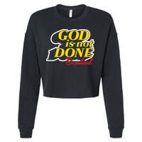 God Is Not Done Be Patient Cropped Pullover Crew