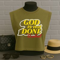 God Is Not Done Be Patient Garment-Dyed Women's Muscle Tee