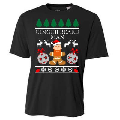 Ginger Beard Man Ugly Christmas Sweater Cooling Performance Crew T-Shirt