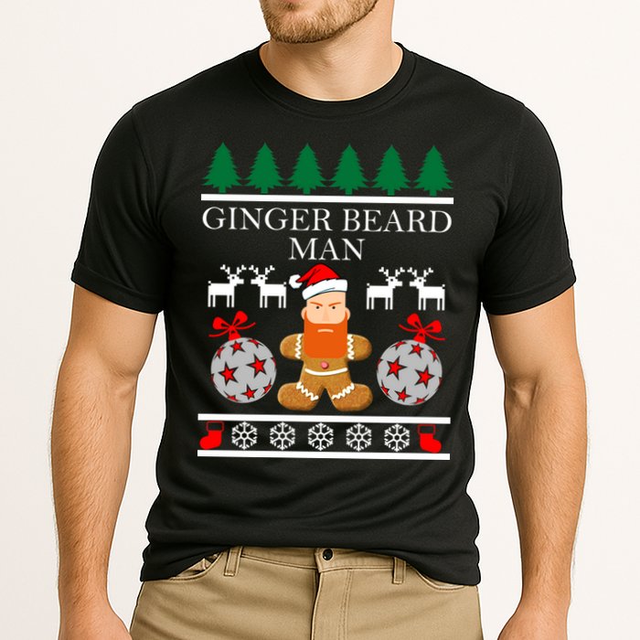 Ginger Beard Man Ugly Christmas Sweater Cooling Performance Crew T-Shirt