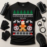 Ginger Beard Man Ugly Christmas Sweater Cooling Performance Crew T-Shirt