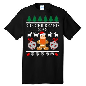 Ginger Beard Man Ugly Christmas Sweater Tall T-Shirt