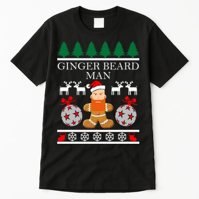 Ginger Beard Man Ugly Christmas Sweater Tall T-Shirt
