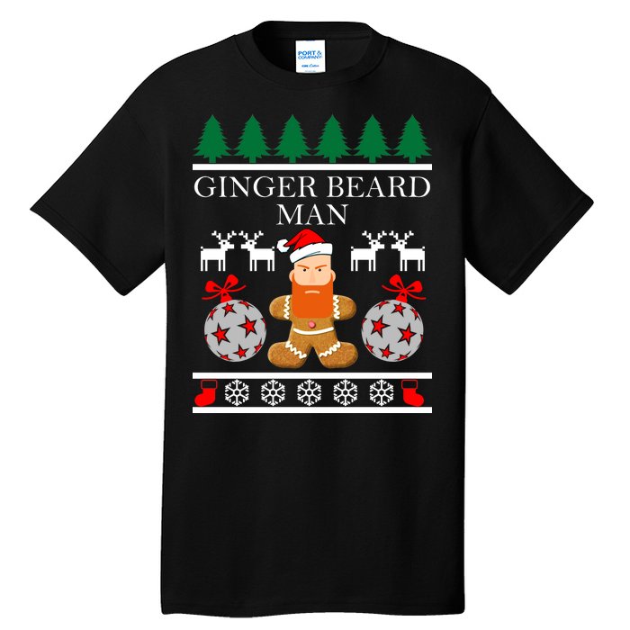 Ginger Beard Man Ugly Christmas Sweater Tall T-Shirt