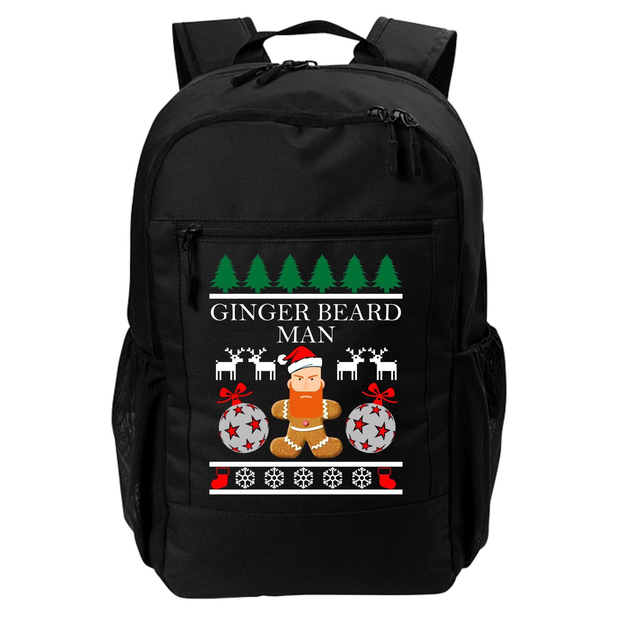Ginger Beard Man Ugly Christmas Sweater Backpack