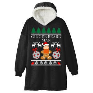 Ginger Beard Man Ugly Christmas Sweater Hooded Wearable Blanket