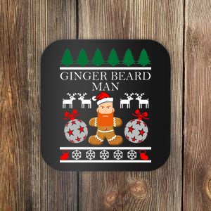 Ginger Beard Man Ugly Christmas Sweater Coaster