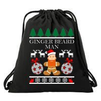 Ginger Beard Man Ugly Christmas Sweater Drawstring Bag