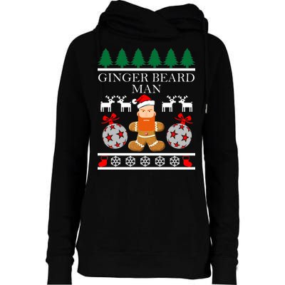 Ginger Beard Man Ugly Christmas Sweater Womens Funnel Neck Pullover Hood