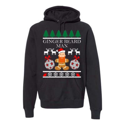 Ginger Beard Man Ugly Christmas Sweater Premium Hoodie