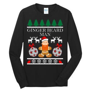 Ginger Beard Man Ugly Christmas Sweater Tall Long Sleeve T-Shirt