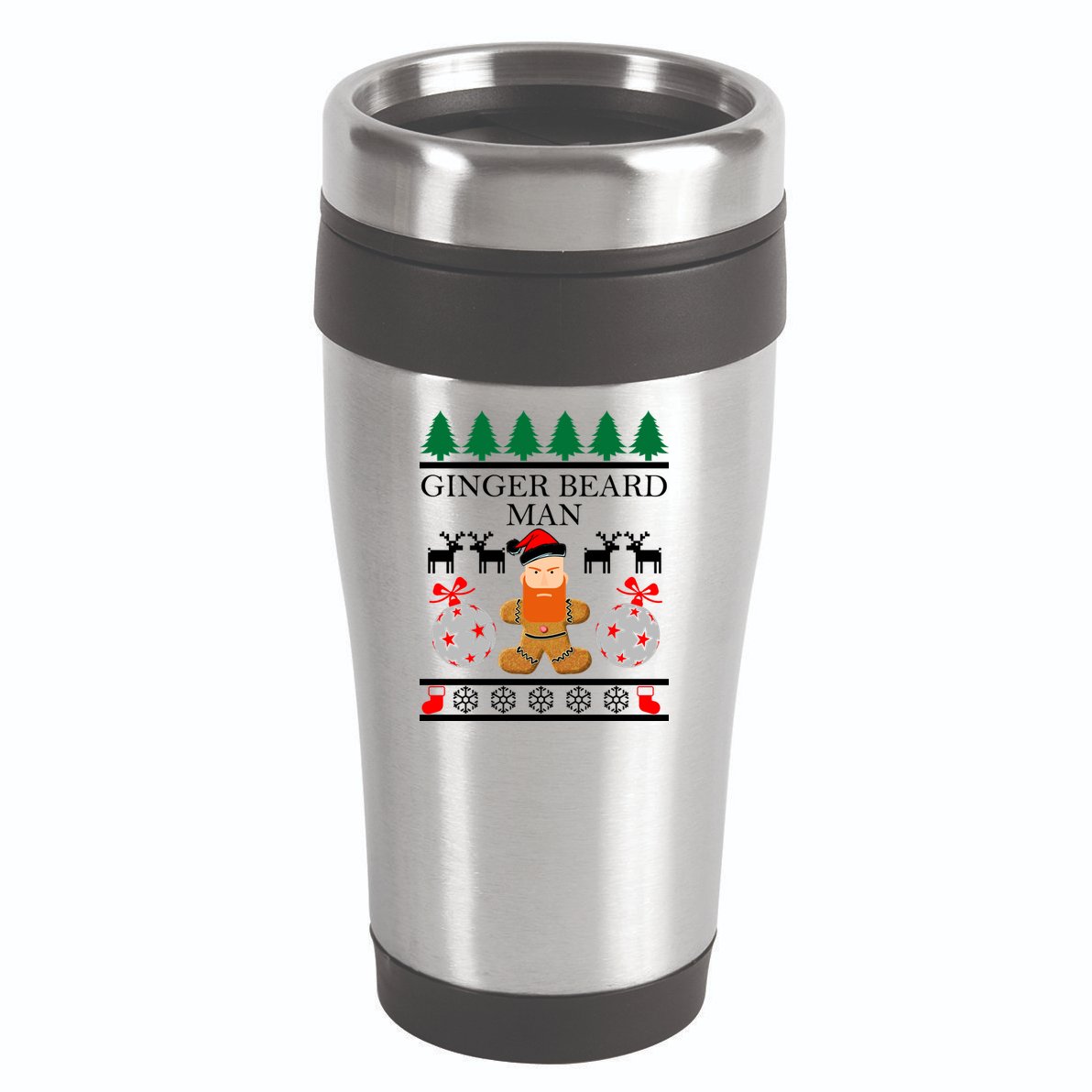 Ginger Beard Man Ugly Christmas Sweater 16oz Travel Tumbler