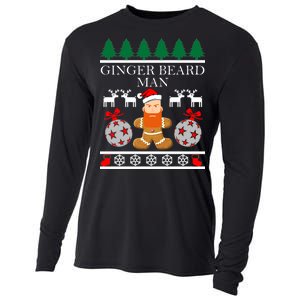 Ginger Beard Man Ugly Christmas Sweater Cooling Performance Long Sleeve Crew