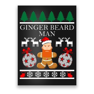 Ginger Beard Man Ugly Christmas Sweater Poster