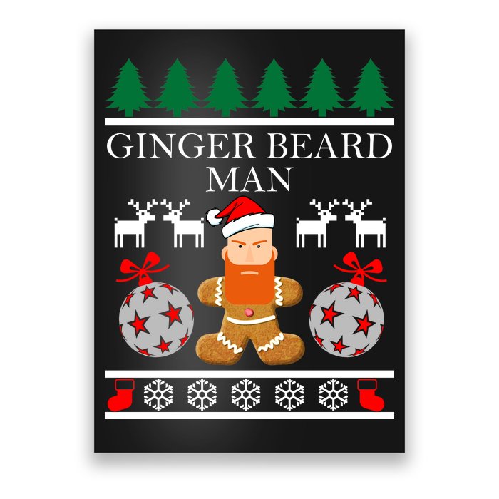 Ginger Beard Man Ugly Christmas Sweater Poster