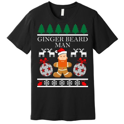 Ginger Beard Man Ugly Christmas Sweater Premium T-Shirt