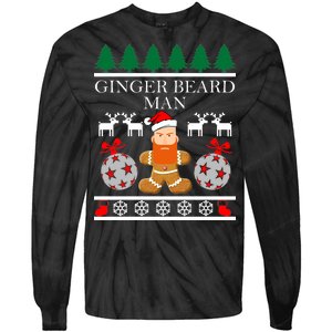 Ginger Beard Man Ugly Christmas Sweater Tie-Dye Long Sleeve Shirt