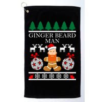 Ginger Beard Man Ugly Christmas Sweater Golf Towel