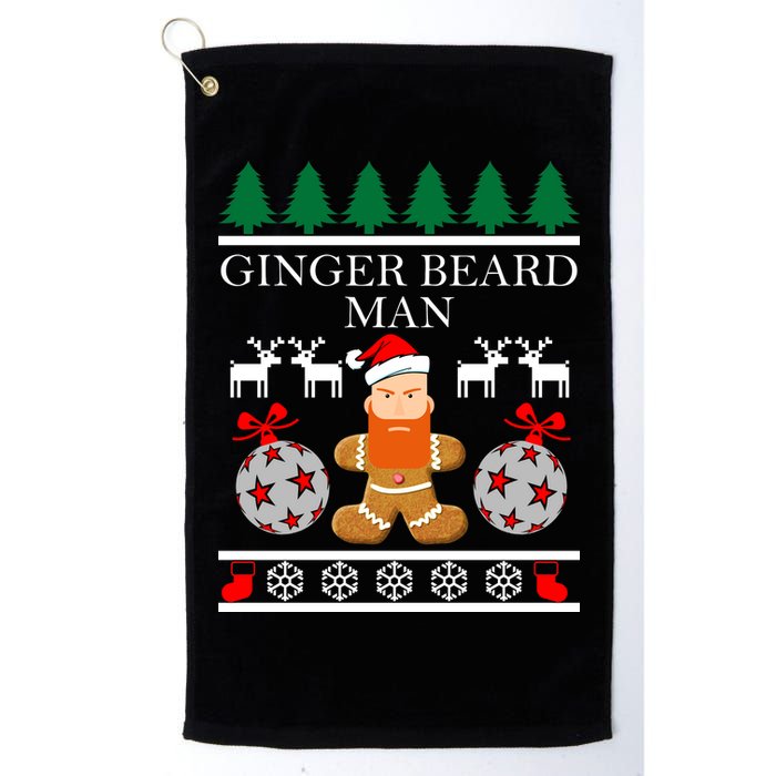 Ginger Beard Man Ugly Christmas Sweater Golf Towel