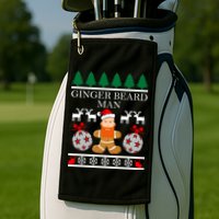 Ginger Beard Man Ugly Christmas Sweater Golf Towel