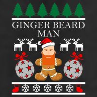 Ginger Beard Man Ugly Christmas Sweater Golf Towel