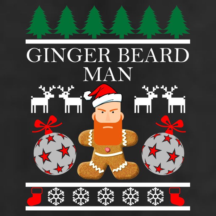 Ginger Beard Man Ugly Christmas Sweater Golf Towel