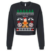 Ginger Beard Man Ugly Christmas Sweater Cropped Pullover Crew