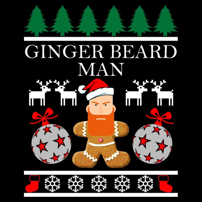 Ginger Beard Man Ugly Christmas Sweater Cropped Pullover Crew