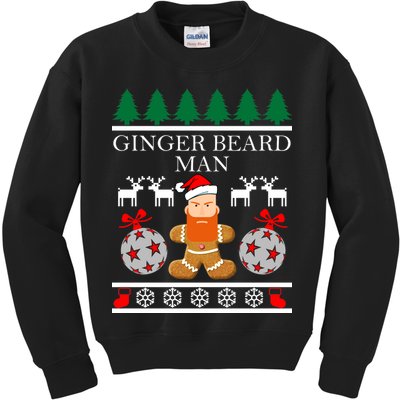 Ginger Beard Man Ugly Christmas Sweater Kids Sweatshirt