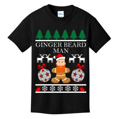 Ginger Beard Man Ugly Christmas Sweater Kids T-Shirt