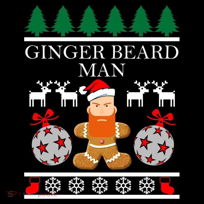 Ginger Beard Man Ugly Christmas Sweater Kids T-Shirt