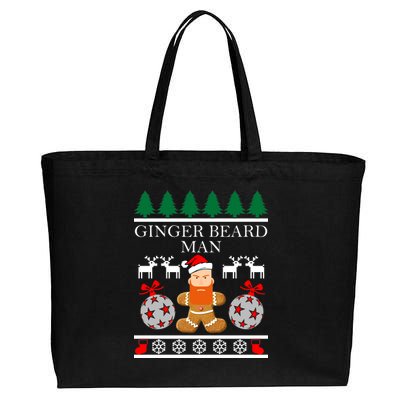 Ginger Beard Man Ugly Christmas Sweater Cotton Canvas Jumbo Tote