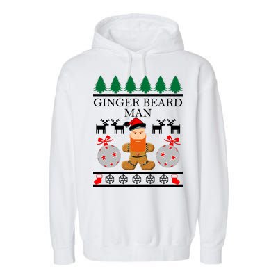 Ginger Beard Man Ugly Christmas Sweater Garment-Dyed Fleece Hoodie