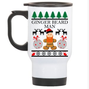 Ginger Beard Man Ugly Christmas Sweater Stainless Steel Travel Mug