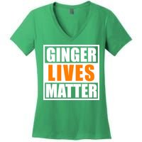 Ginger Lives Matter Funny Irish St Patrick's Day Women's V-Neck T-Shirt