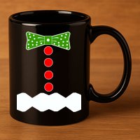 Gingerbread Christmas Costume 11oz C Handle Ceramic Mug