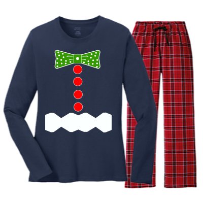 Gingerbread Christmas Costume Women's Long Sleeve Flannel Pajama Set 