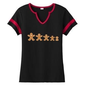 Gingerbread Man Evolution Ladies Halftime Notch Neck Tee