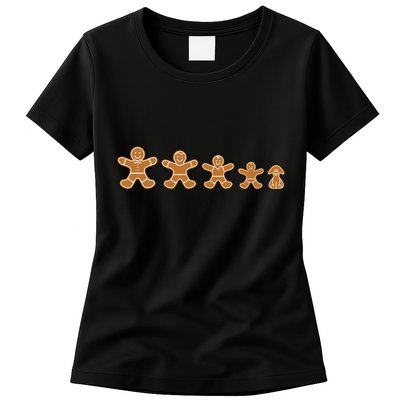 Gingerbread Man Evolution Womens T-Shirt