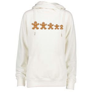 Gingerbread Man Evolution Womens Funnel Neck Pullover Hood