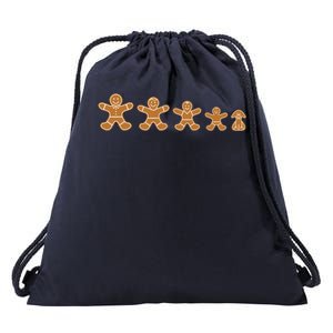 Gingerbread Man Evolution Drawstring Bag